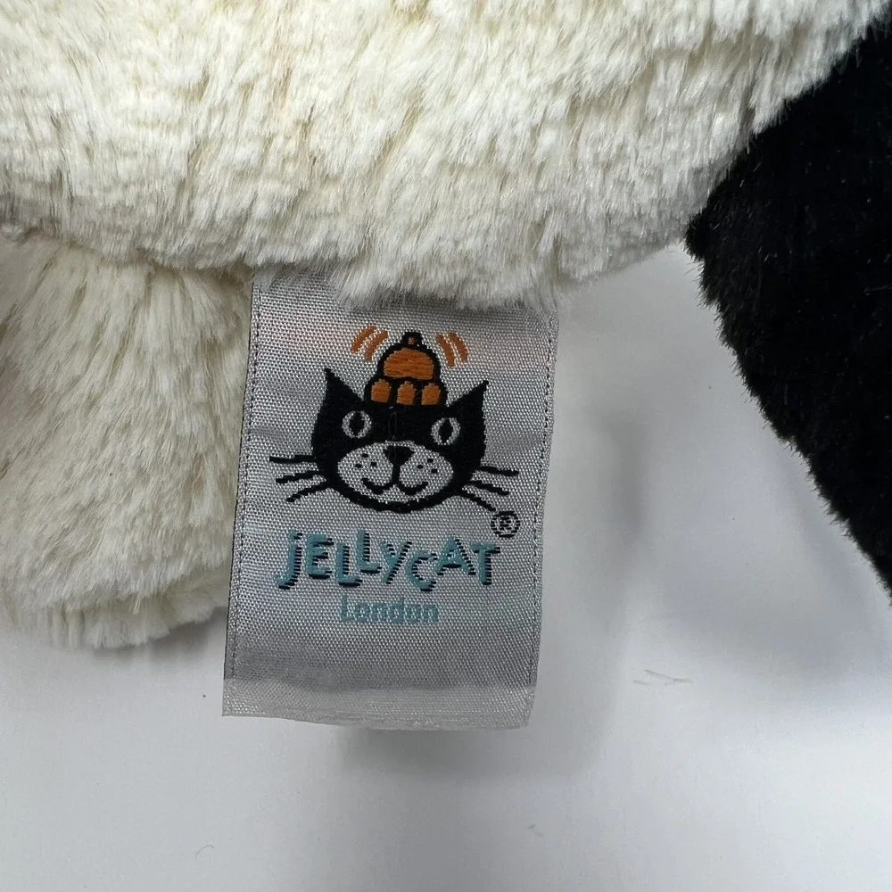 Jellycat Bashful Dog Puppy Plush Black white Stuffed Animal 9